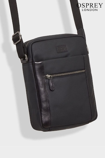 Osprey London The Small Grantham Waxed Canvas And Leather Messenger Bag (U08692) | £65