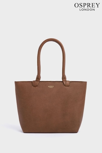 OSPREY LONDON Tan The Collier Leather Shoulder Tote Bag (U08694) | £125