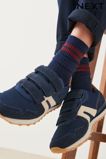 Navy Blue Strap Touch Fastening Trainers (U08877) | £26 - £34