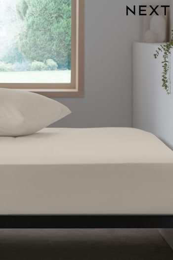 Natural Easy Care Polycotton Fitted Sheet (U09537) | £6 - £13