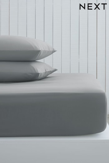 Grey Mid Cotton Rich Deep Fitted Sheet (U09542) | £12 - £19