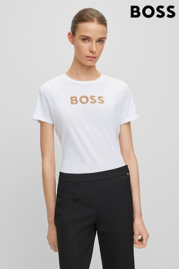 BOSS White Regular Fit Large Logo T-Shirt (U09643) | £45