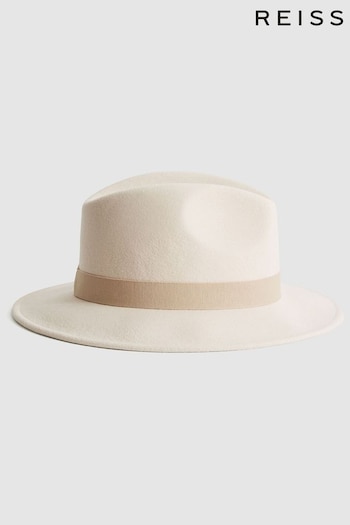 Reiss Ivory Ashbourne Wool Fedora Hat (U09888) | £68
