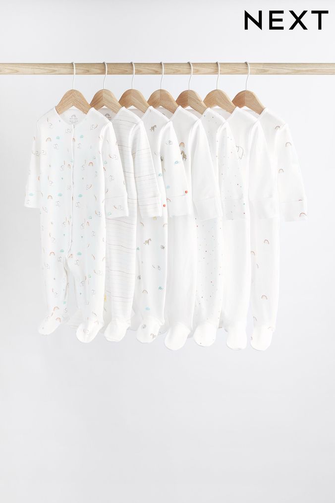 White sales sleepsuits pack