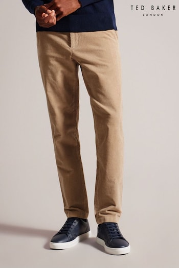Ted Baker Payet Regular Fit Cord Brown Trousers (U0L708) | £100