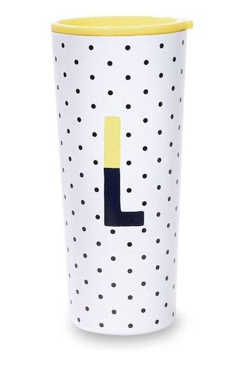kate spade new york White Initial Sparks Of Joy Stainless Steel Tumbler - L (U10111) | £25