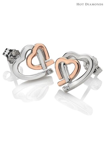 Hot Diamonds Silver Tone Warm Heart Accents Earrings (U10147) | £65