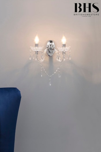 BHS Silver Charlotte Wall Light (U10542) | £40