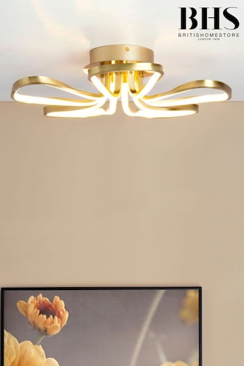 BHS Brass Alvar 5 LED Petals Flush Ceiling Light (U10571) | £130