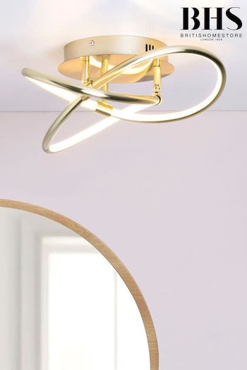 BHS Brass Eero LED Knotted Flush Ceiling Light (U10573) | £110