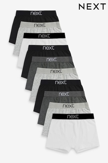 Grey/Black/White 10 Pack Trunks (2-16yrs) (U10602) | £27 - £32