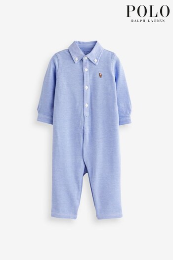 Polo Ralph Lauren Baby Blue Harbour Island Shirt Romper (U10858) | £75