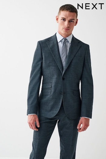 Grey Wool Blend Textured Suit (U11132) | £110