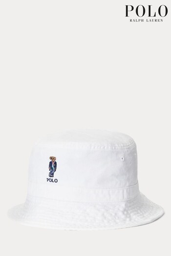 Polo Ralph Lauren Boys White Bear White Bucket Hat (U11440) | £49