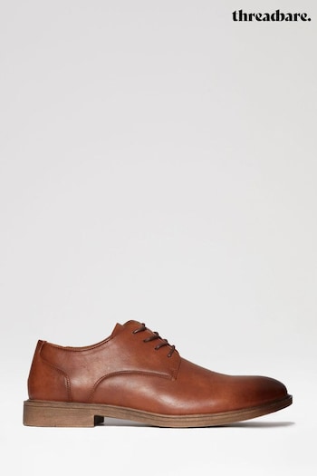 Threadbare Brown Smart Derby Shoes quilted (U11453) | £36