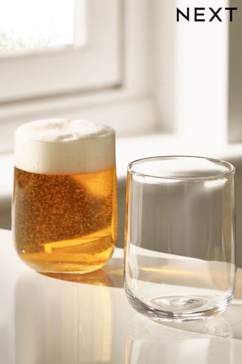 Set of 2 Clear Belgravia Beer Glasses (U11507) | £14