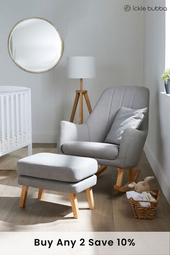 Ickle Bubba Grey Eden Deluxe Nursery Chair and Stool (U11618) | £400