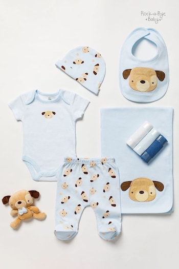 Rock-A-Bye Baby Boutique White Bunny Print Cotton Baby Gift Set 10-Piece (U11746) | £36