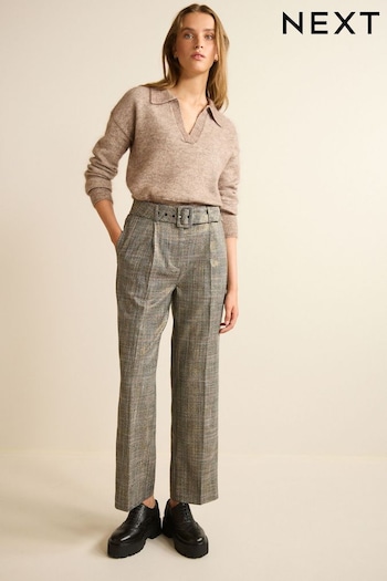 Check Tailored Straight Trousers (U11976) | £40