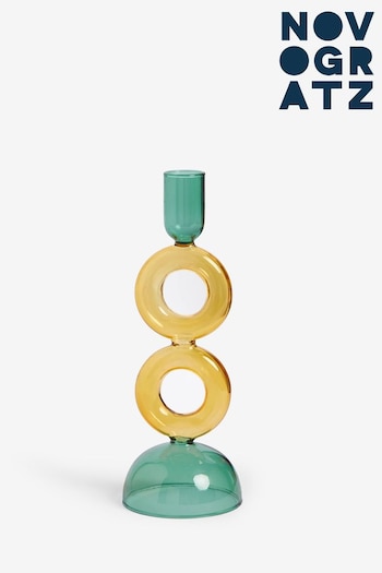Novogratz Green/Yellow Donut Taper Candle Holder (U12104) | £14
