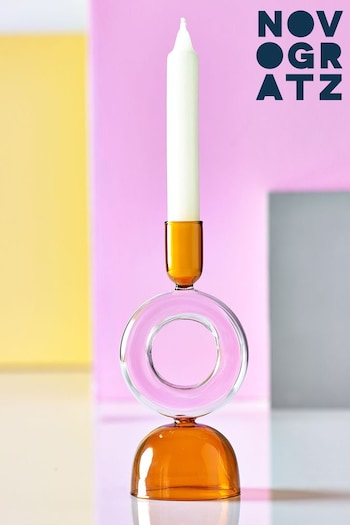 Novogratz Pink/Orange Donut Taper Candle Holder (U12110) | £12
