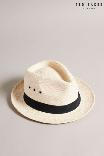 Ted Baker Mens Natural Aydinn Straw Trilby Hat (U12186) | £45