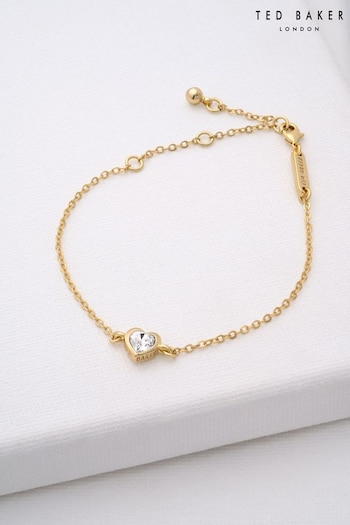 Ted Baker HANSAA: Gold Crystal Heart Adjustable Bracelet For Women (U12190) | £30