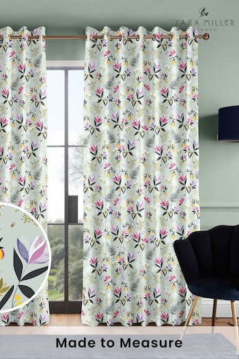 Sara Miller Duck Egg Orchard Floral Made to Measure Curtains (U12357) | £91