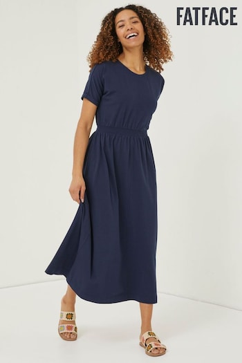 FatFace Blue Navi Jersey Midi Dress (U12366) | £56