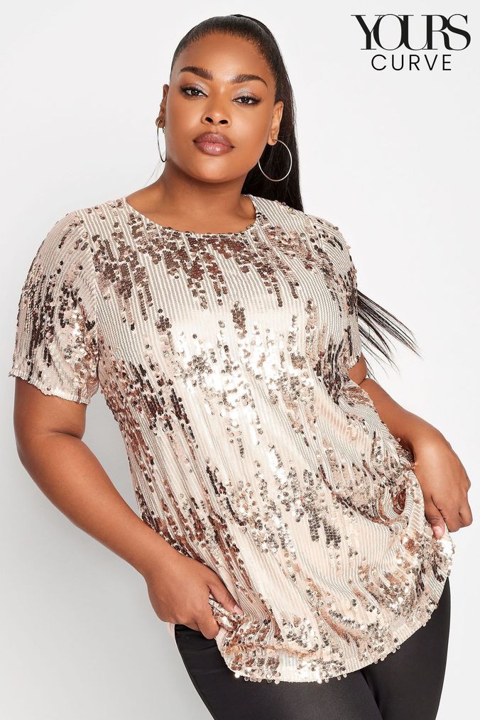 Gold sequin hotsell top