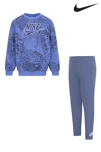 Nike Blue Little Kids Animal Sweatshirt and Leggings Set (U12586) | £42