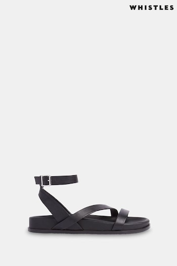 Whistles Gaia Asymmetric Strappy Black voladoras Sandals (U12784) | £149