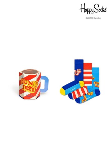 Happy Socks Blue Father Of The Year Socks Gift Set 3-Packs (U12789) | £30