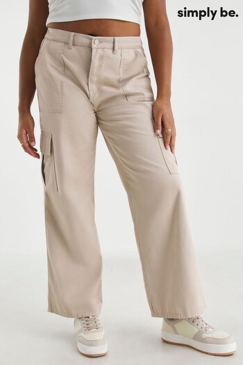 Simply Be Nude Cargo Utility Wide Leg Trousers (U12813) | £32