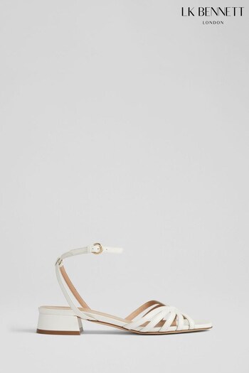 LK Bennett Aleah White Leather Strappy Sandals (U12983) | £279