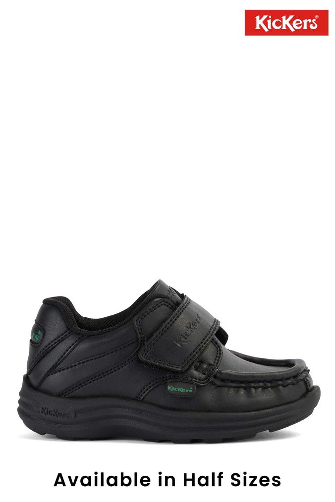Infant black leather trainers cheap