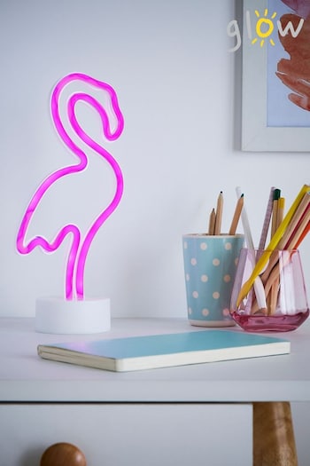 glow Pink Neon Flamingo Table Light (U13805) | £10