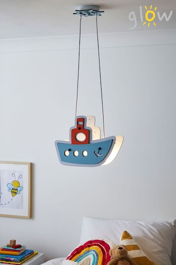 glow Blue Boat Pendant Ceiling Light Lamp (U13811) | £40