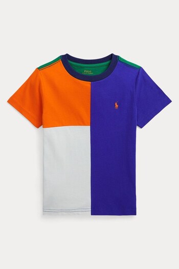 Polo Ralph Lauren Boys Blue Tri-Coloured T-Shirt (U13873) | £45 - £49