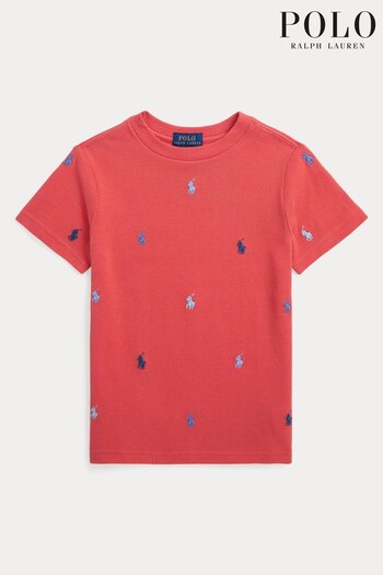 Polo Ralph Lauren Boys Red All Over Pony T-Shirt (U13875) | £59 - £65