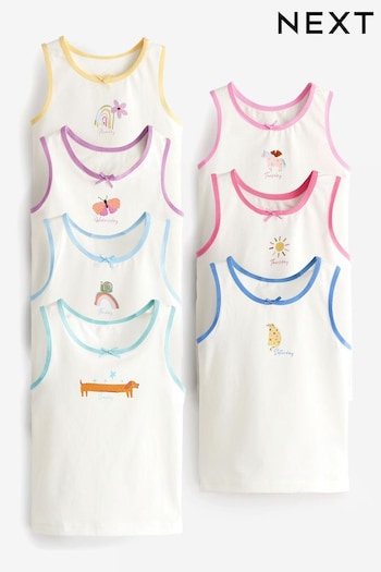 Ecru White/Pastel Days Of The Week 7 Pack Vests (1.5-16yrs) (U13988) | £21.75 - £25.75