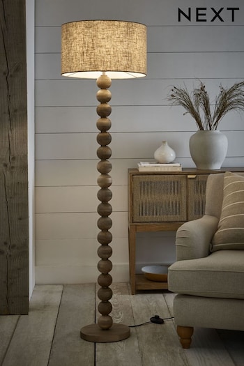 Natural Palmer Wood Floor Lamp (U14129) | £199