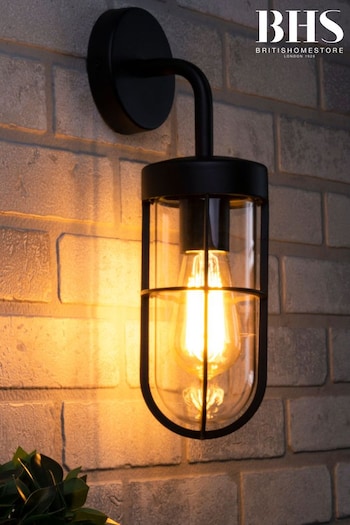 BHS Black Woking Caged Outdoor Wall Light (U14642) | £45