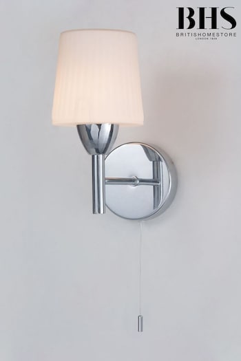 BHS Silver Aquarius 1 Light Bathroom Wall Light (U14644) | £32