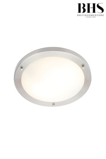 BHS Silver Delphi Large Flush Bathroom Ceiling Light (U14651) | £30