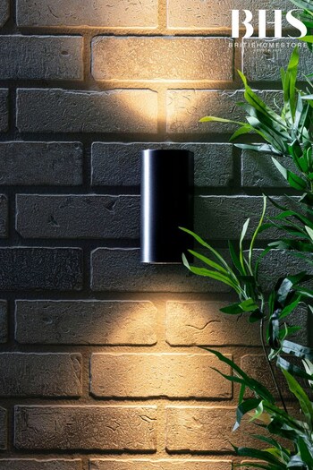 BHS Iona Black 2 Outdoor Wall Light (U14675) | £14