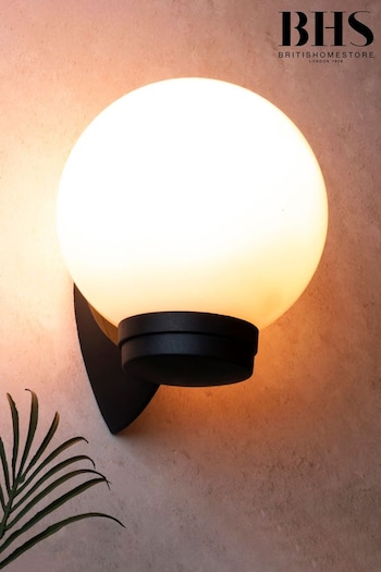BHS Black York Globe Wall Lantern Outdoor Light (U14679) | £25