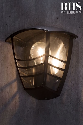 BHS Black Perdita Curved Lantern Outdoor Light (U14699) | £25