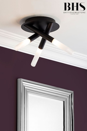 BHS Black Crux 3 Light Bathroom Ceiling Light (U14707) | £50