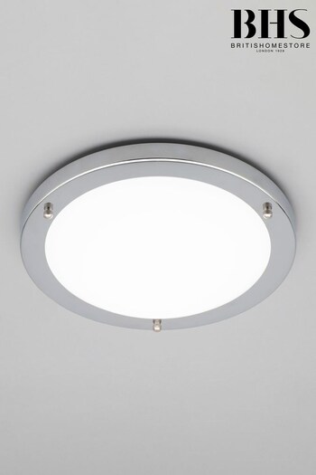 BHS Silver Delphi Large Flush Bathroom Ceiling Light (U14729) | £35